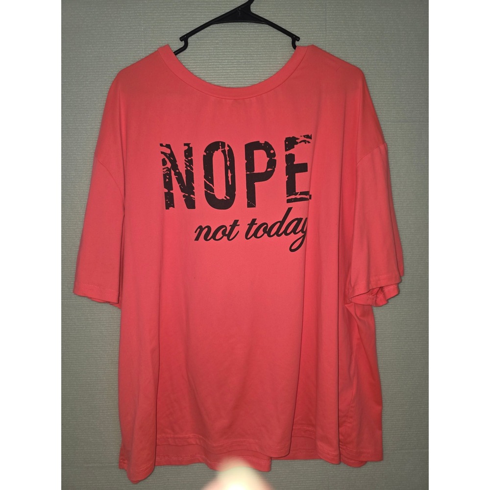SHEIN Curve Nope Not Today Lounge Set 4XL Pink Black Graphic Tee and Shorts